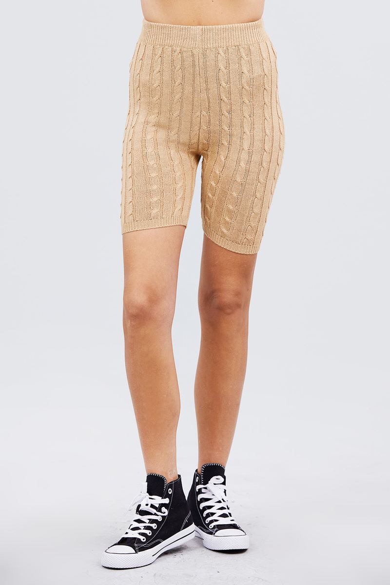 Twisted Effect Bermuda Length Sweater Shorts - YuppyCollections