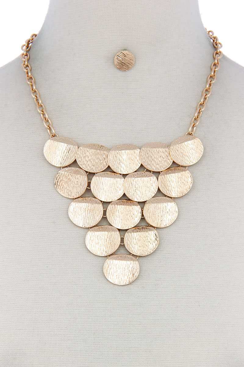 Disc Linked Bib Necklace - YuppyCollections