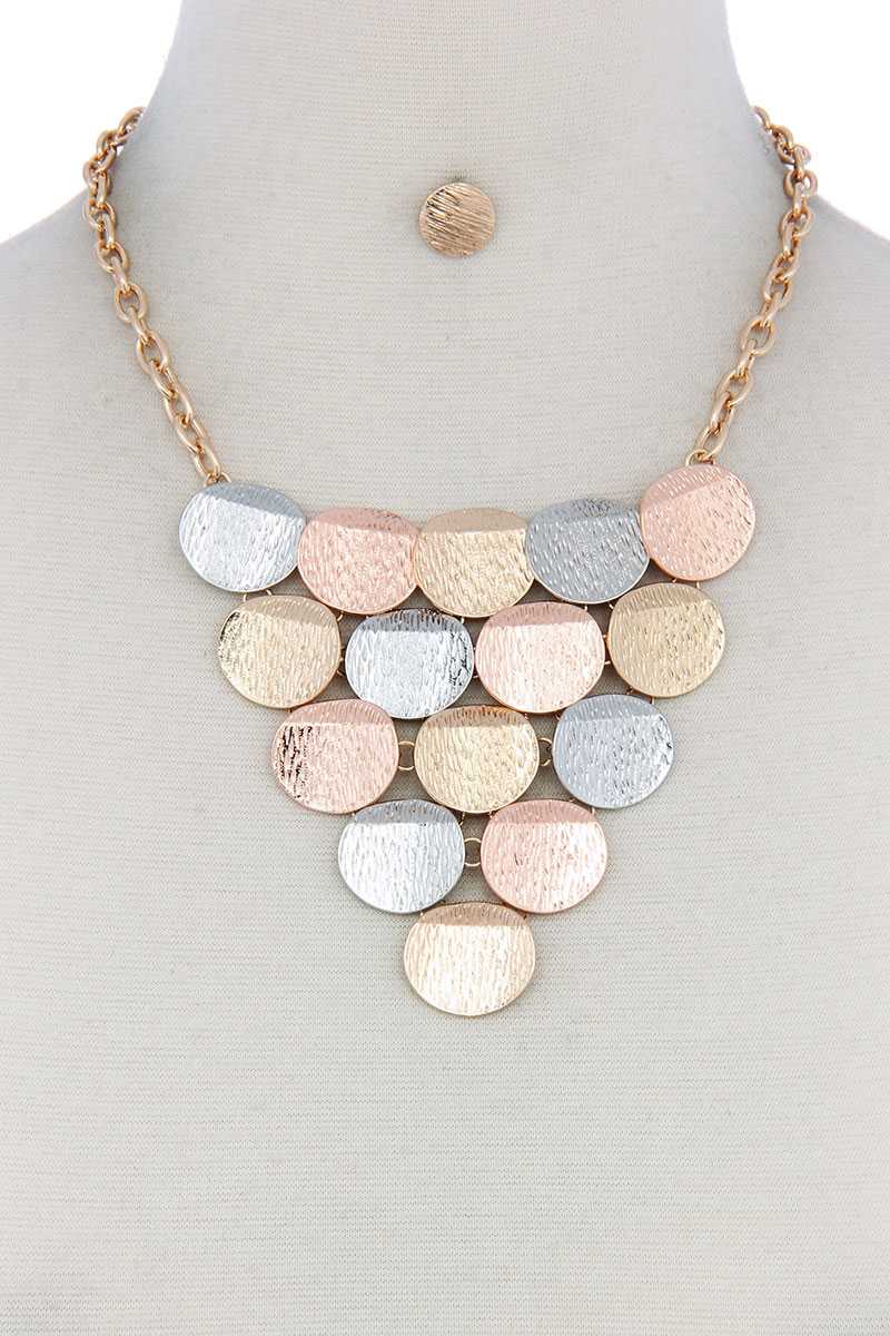 Disc Linked Bib Necklace - YuppyCollections