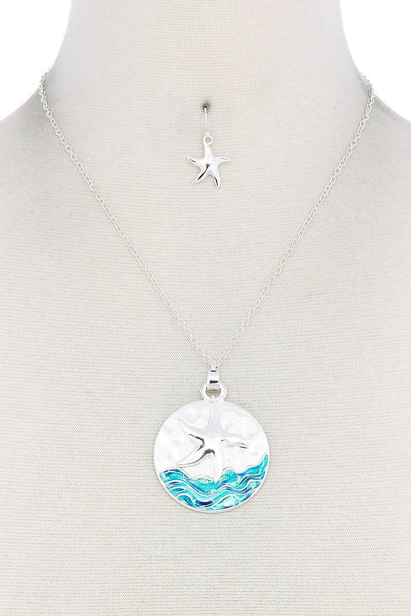 Starfish Round Pendant Necklace - YuppyCollections