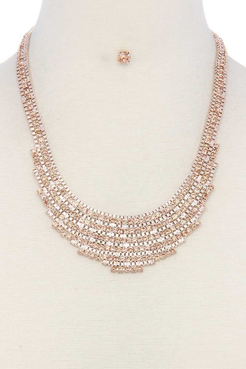 Rhinestone Short Necklace - YuppyCollections