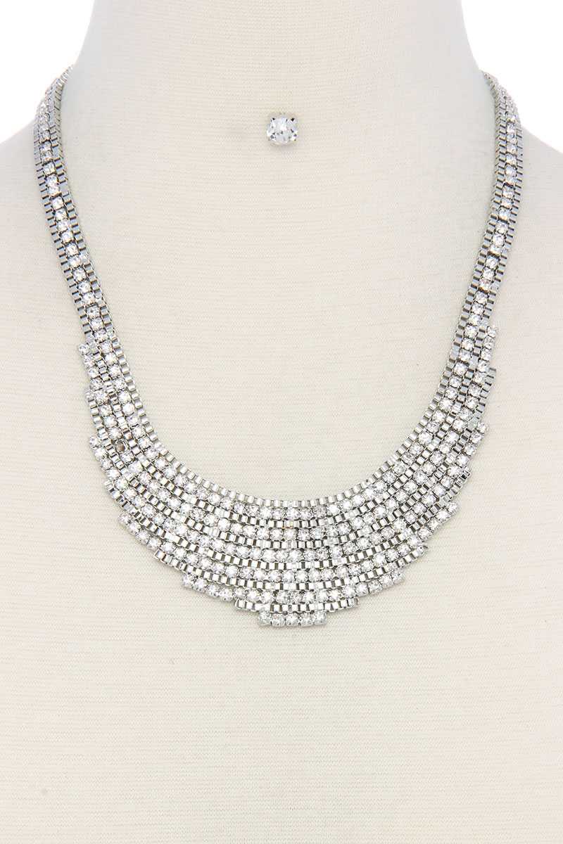 Rhinestone Short Necklace - YuppyCollections