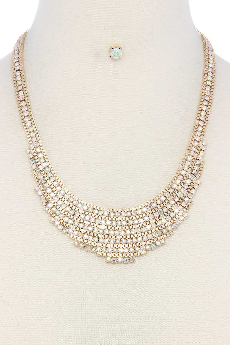 Rhinestone Short Necklace - YuppyCollections