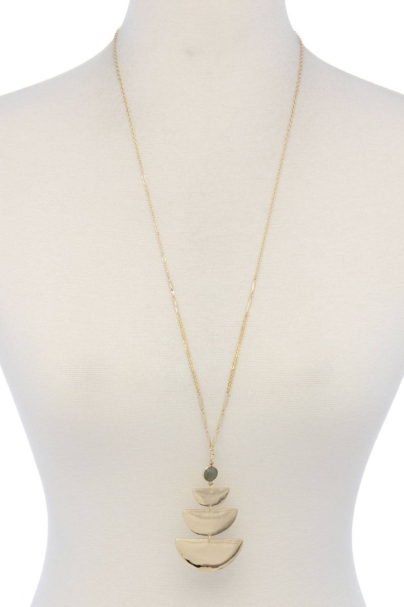 Patina Half Circle Linked Pendant Necklace - YuppyCollections