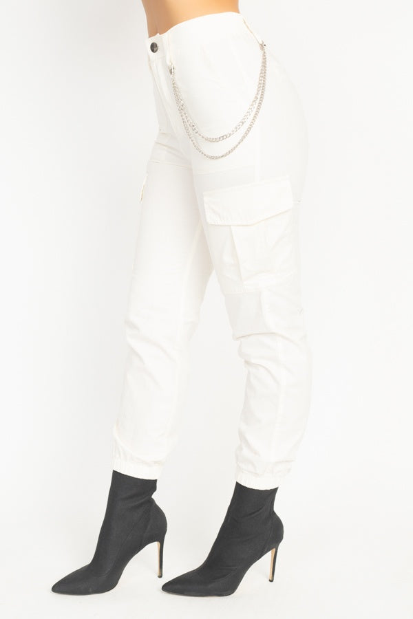 Chain Cargo Twill Jogger Pants - YuppyCollections