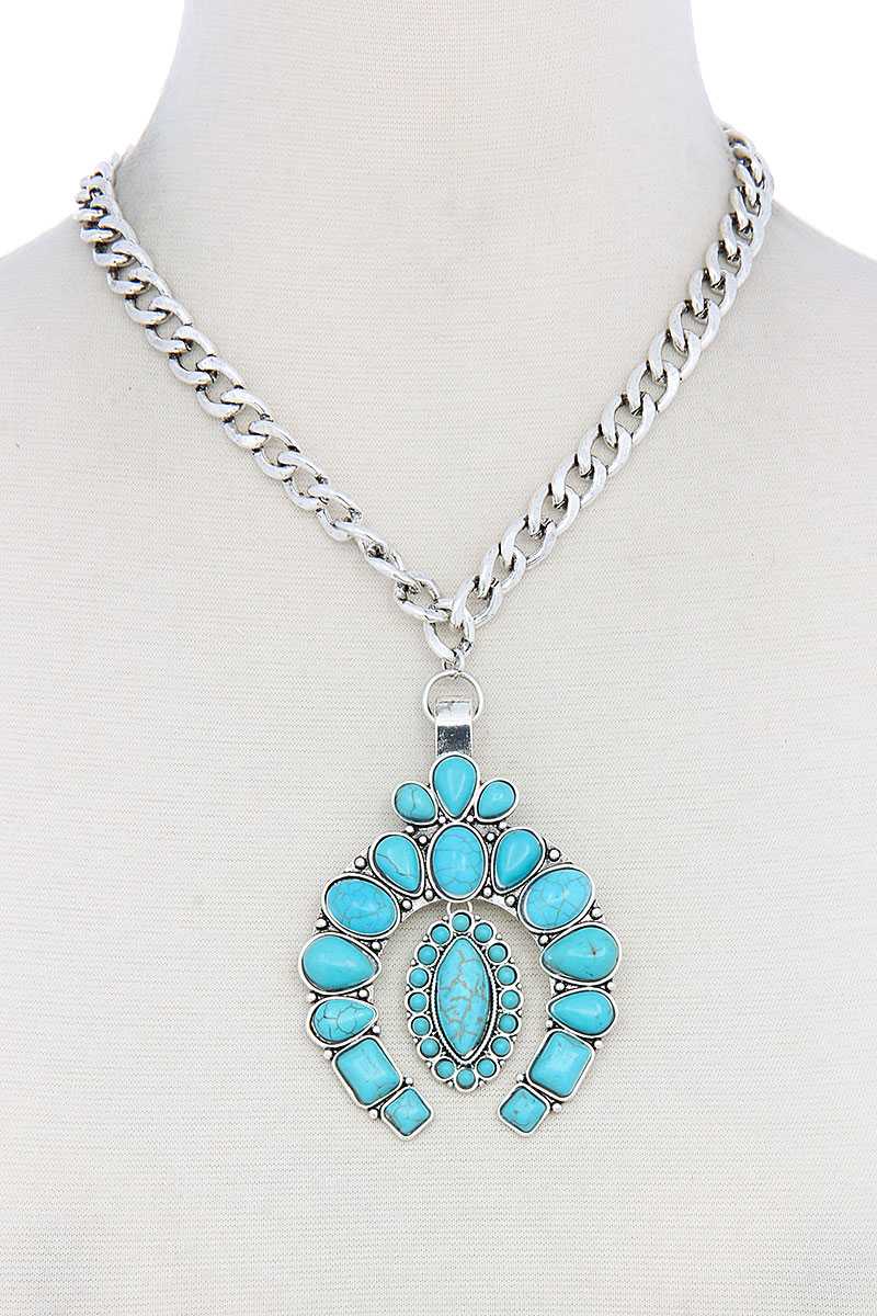 Multi Stone Pendant Necklace - YuppyCollections