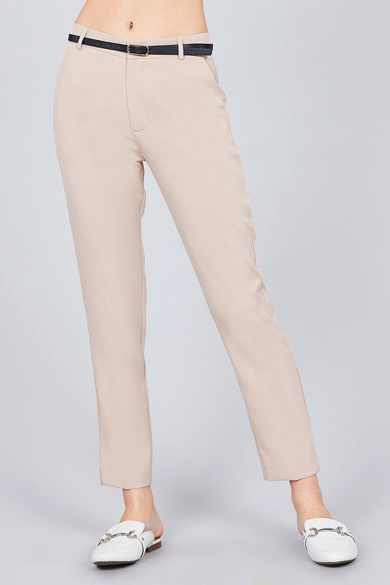 Classic Woven Pants W/belt - YuppyCollections