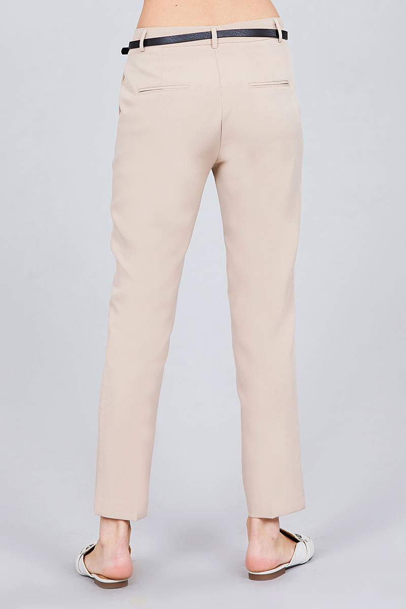 Classic Woven Pants W/belt - YuppyCollections