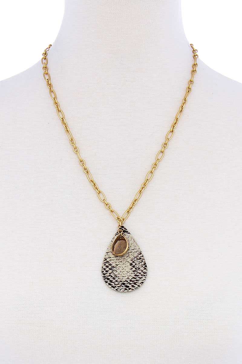 Stylish Tear Drop Shape Chain Necklace - YuppyCollections