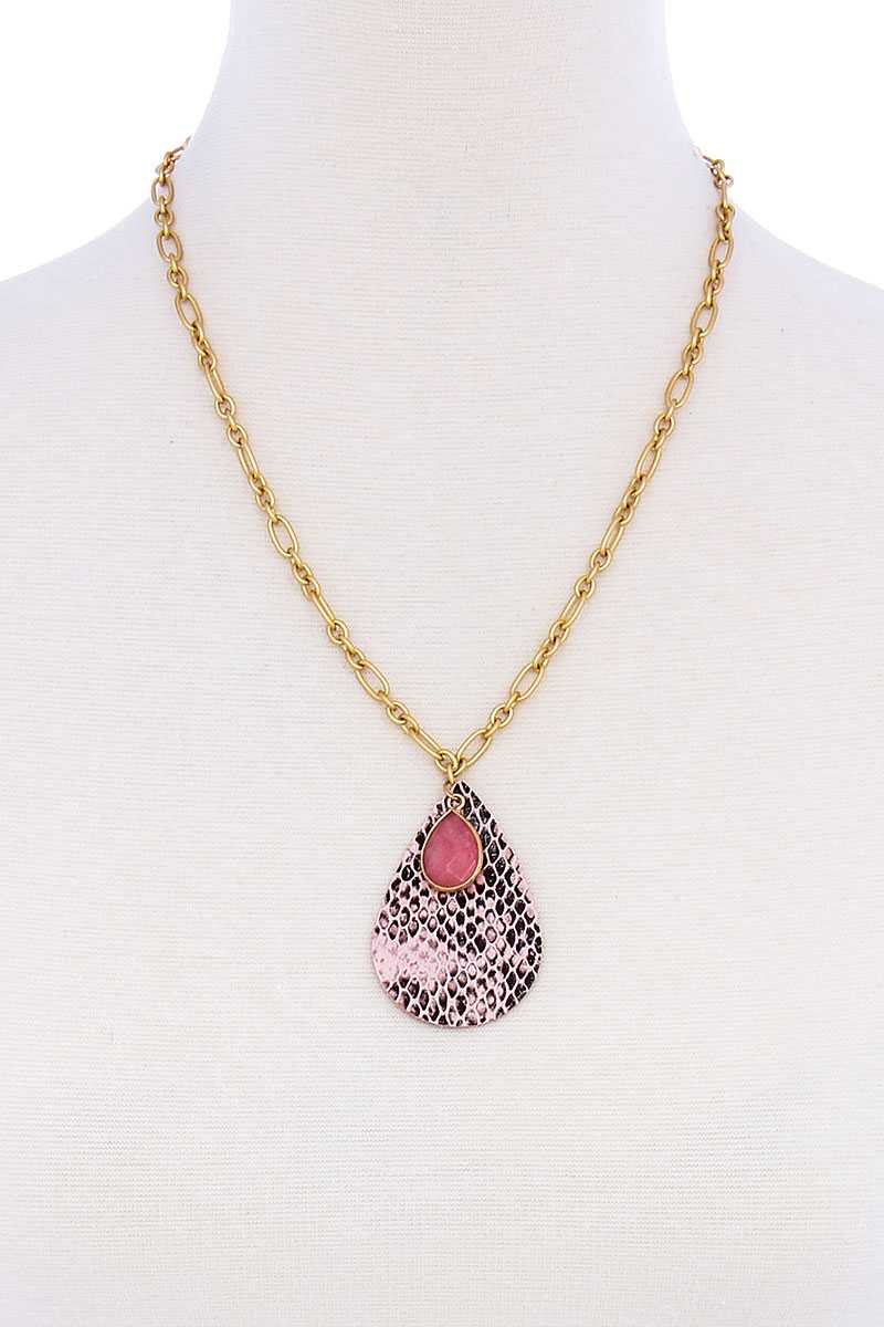 Stylish Tear Drop Shape Chain Necklace - YuppyCollections