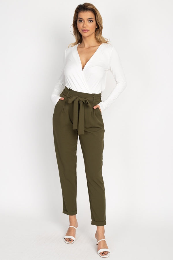 Paperbag Self Tie Pants - YuppyCollections