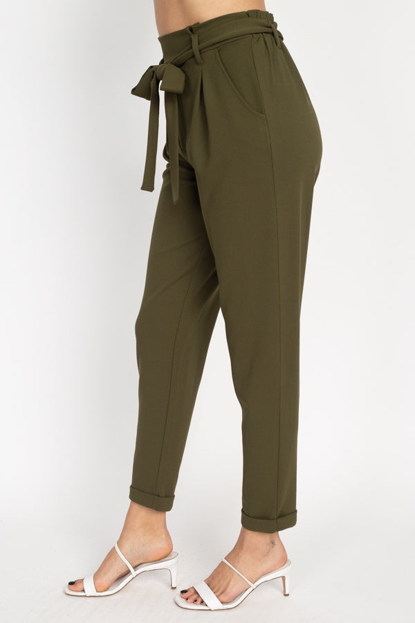 Paperbag Self Tie Pants - YuppyCollections