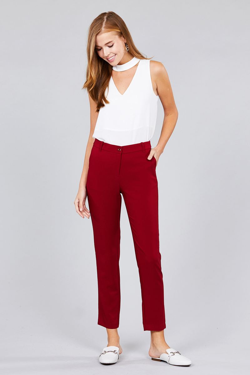 Seam Side Pocket Classic Long Pants - YuppyCollections