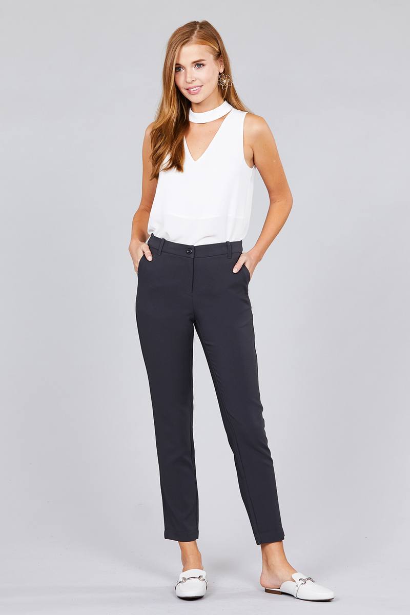 Seam Side Pocket Classic Long Pants - YuppyCollections