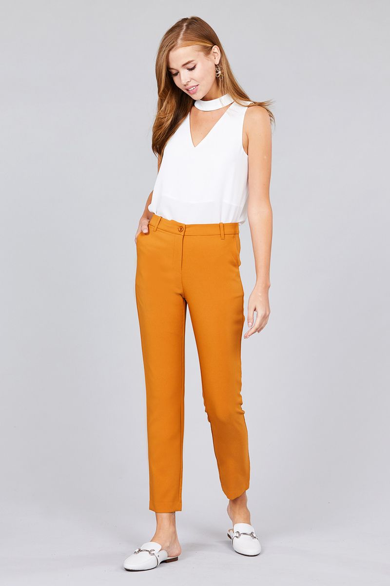 Seam Side Pocket Classic Long Pants - YuppyCollections