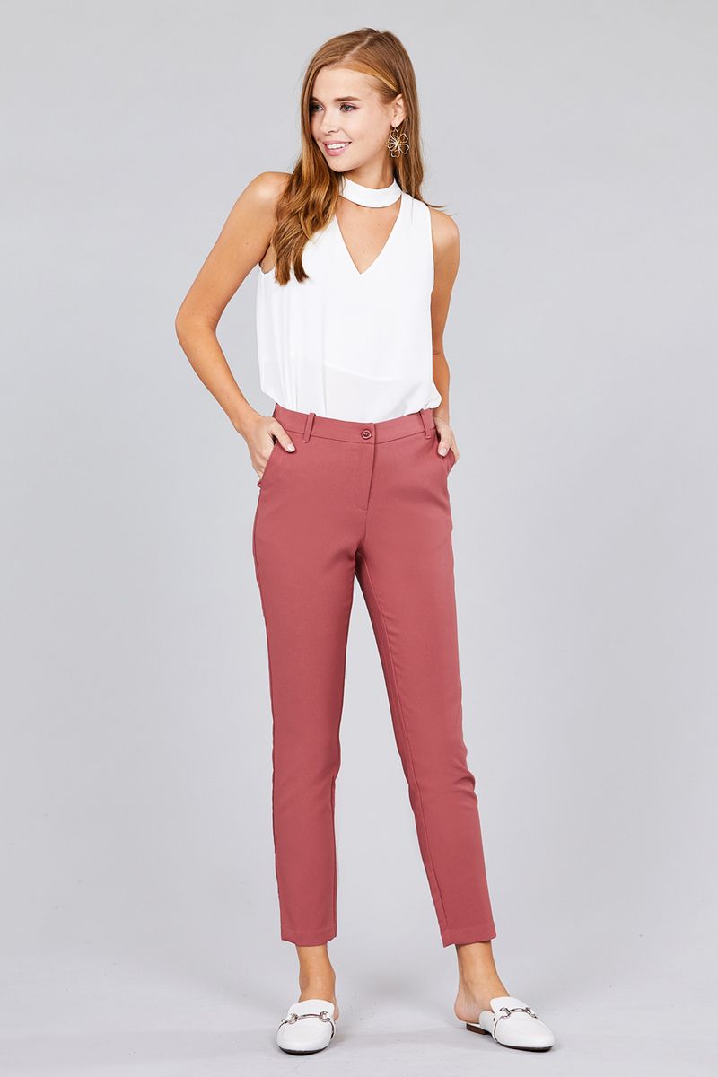 Seam Side Pocket Classic Long Pants - YuppyCollections