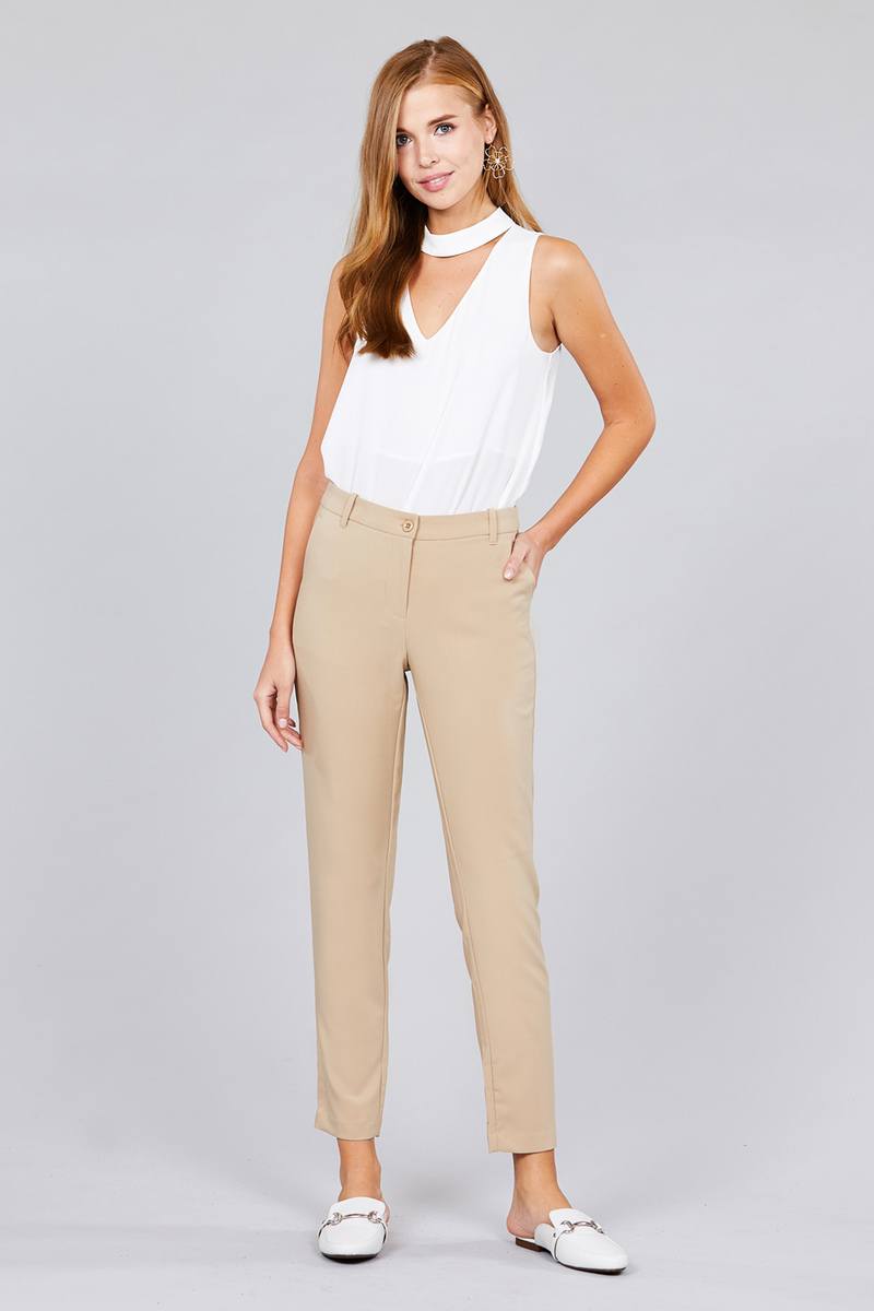 Seam Side Pocket Classic Long Pants - YuppyCollections