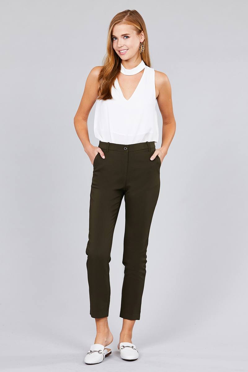 Seam Side Pocket Classic Long Pants - YuppyCollections