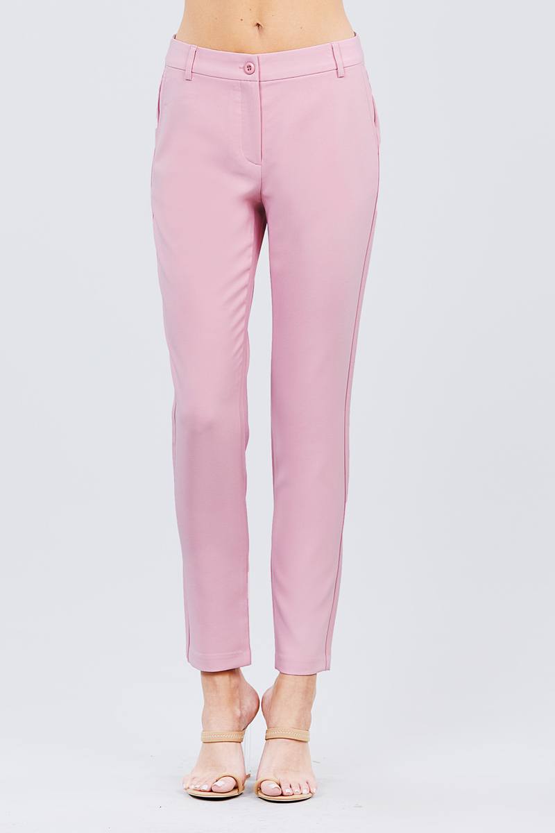 Seam Side Pocket Classic Long Pants - YuppyCollections