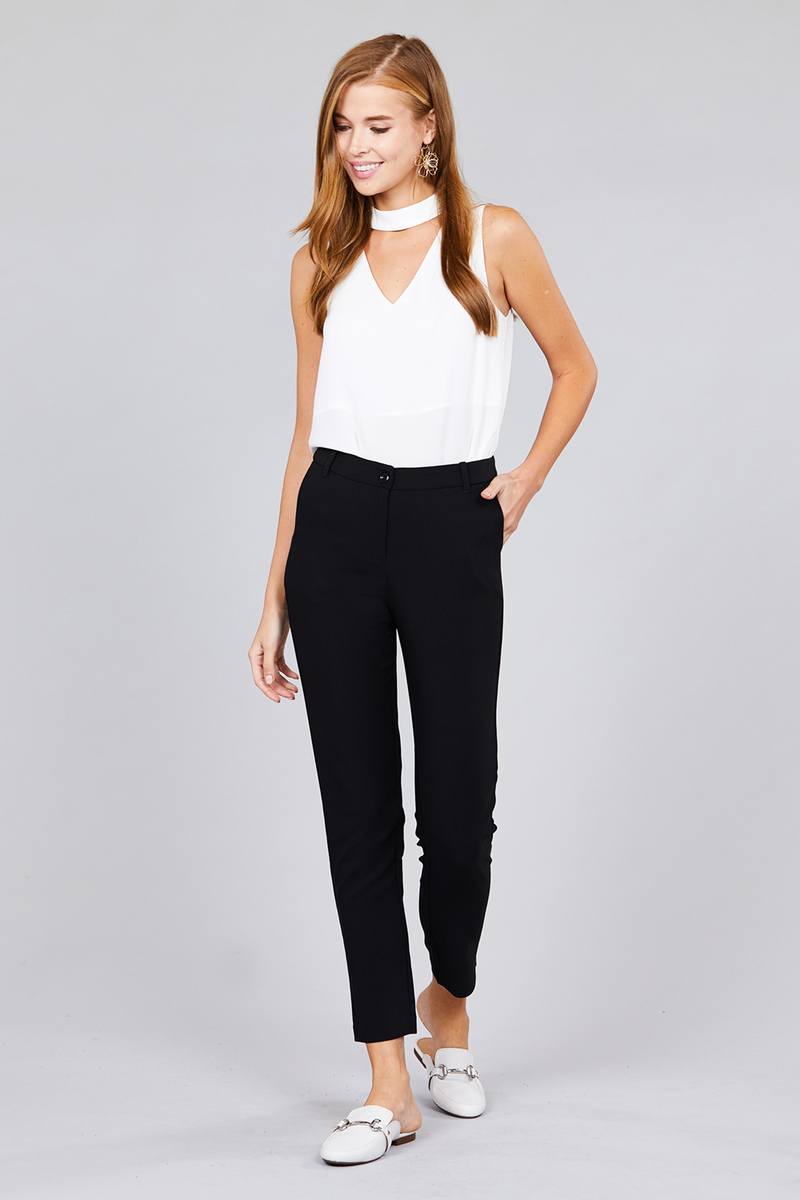 Seam Side Pocket Classic Long Pants - YuppyCollections