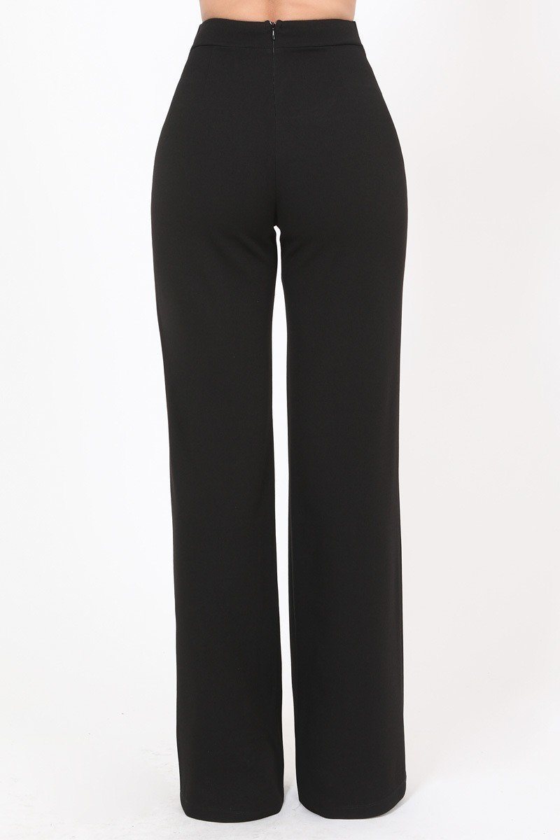 Oversized Button Front Detail Pants - YuppyCollections