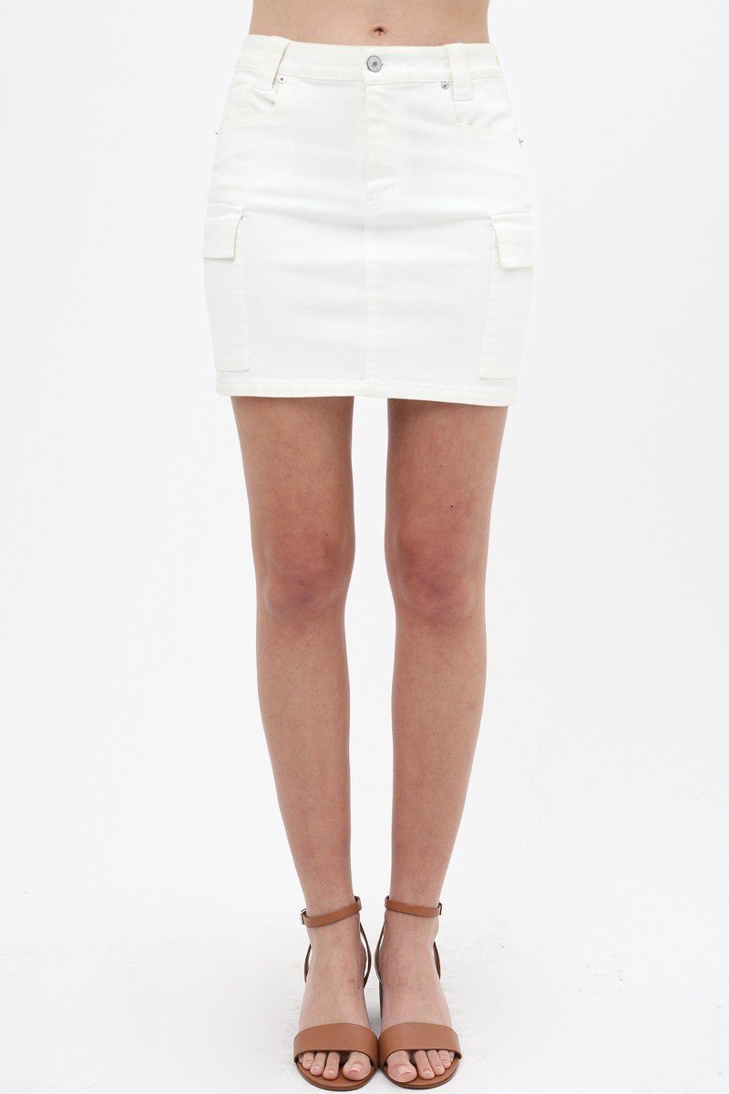 Cargo Cotton Span Mini Skirt - YuppyCollections