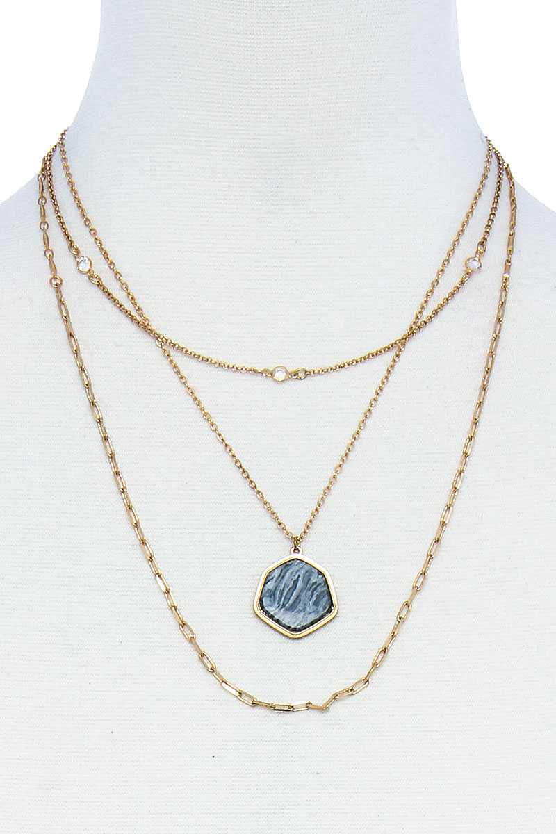 Triple Layer Stylish Pendant Necklace - YuppyCollections