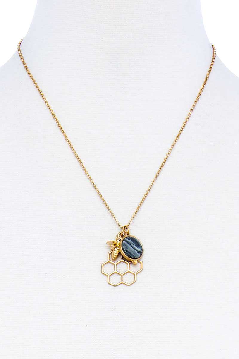 Fashion Bee Hive Pendant Necklace - YuppyCollections