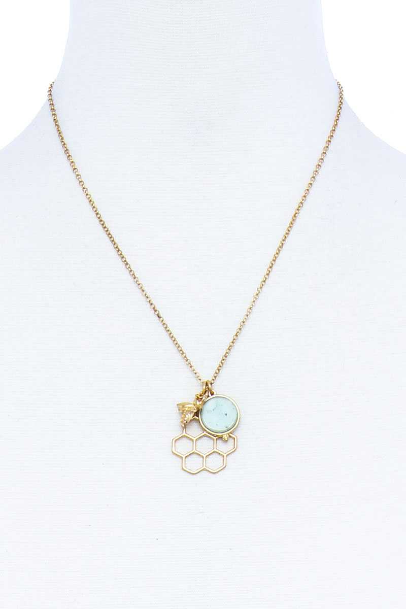 Fashion Bee Hive Pendant Necklace - YuppyCollections