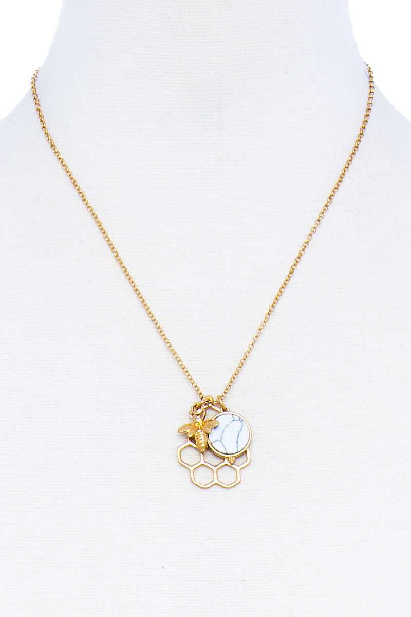 Fashion Bee Hive Pendant Necklace - YuppyCollections