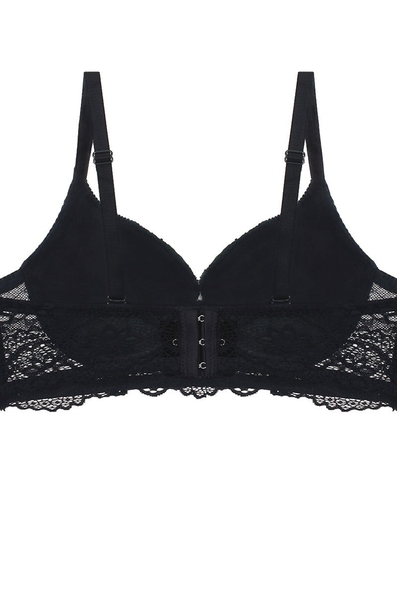 Push Up Velvet And Lace Bra - YuppyCollections