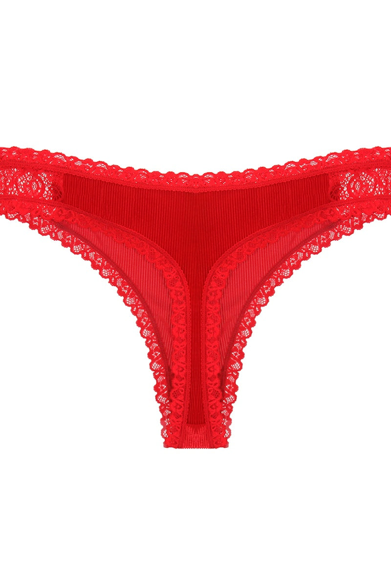 Velvet And Lace Thong - YuppyCollections