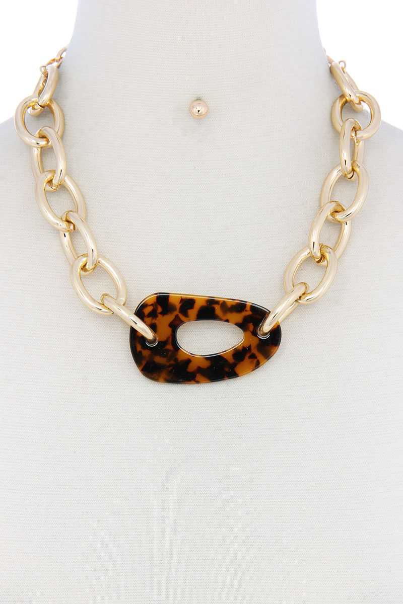 Acetate Oval Necklace - YuppyCollections