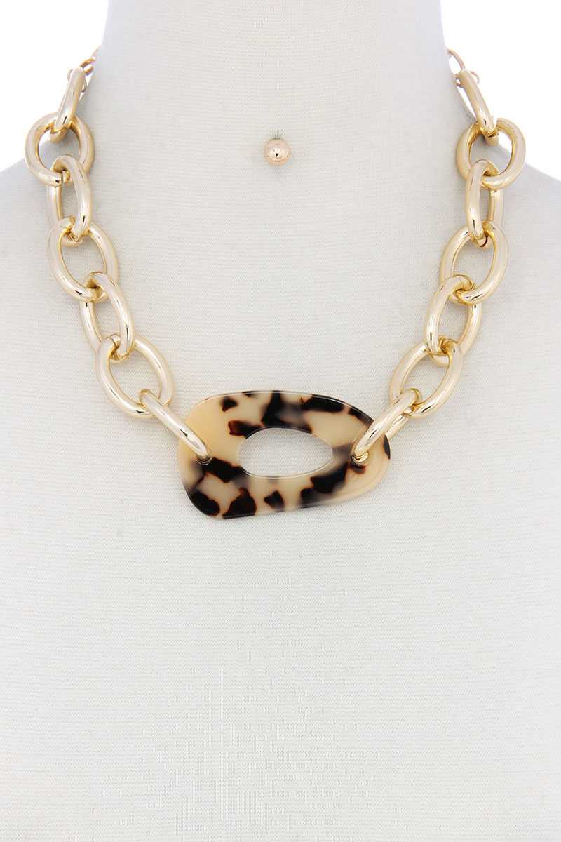 Acetate Oval Necklace - YuppyCollections