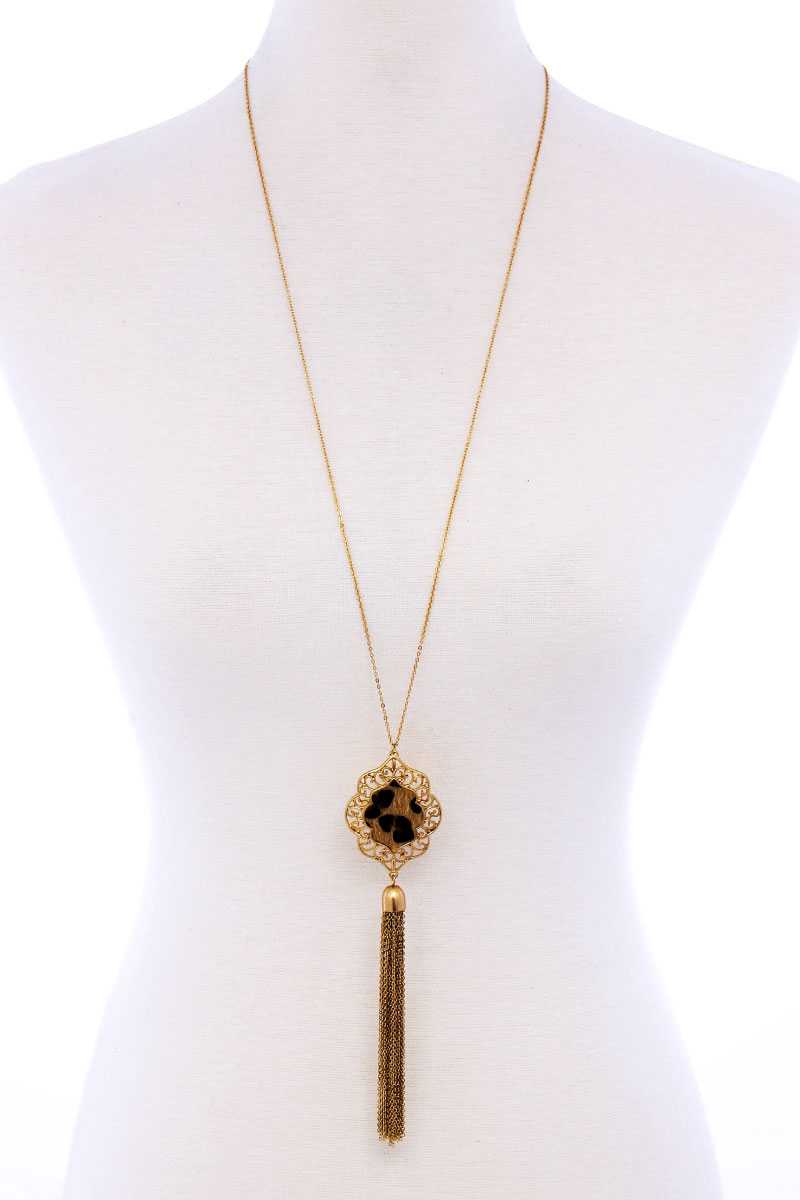 Stylish Chain Tassel Drop Long Necklace - YuppyCollections