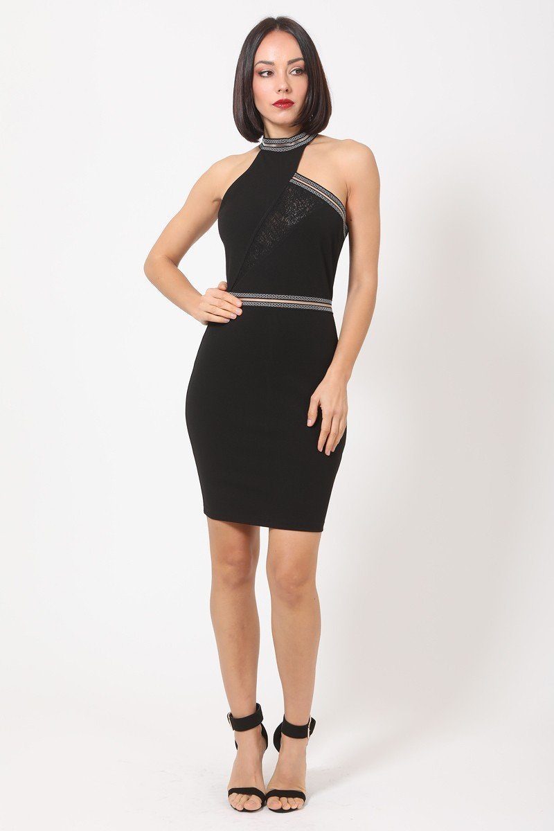 Halter Neck Body-con Dress - YuppyCollections