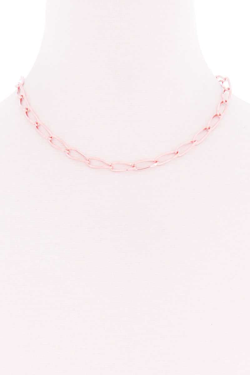 Oval Chain Single Metal Necklace - YuppyCollections