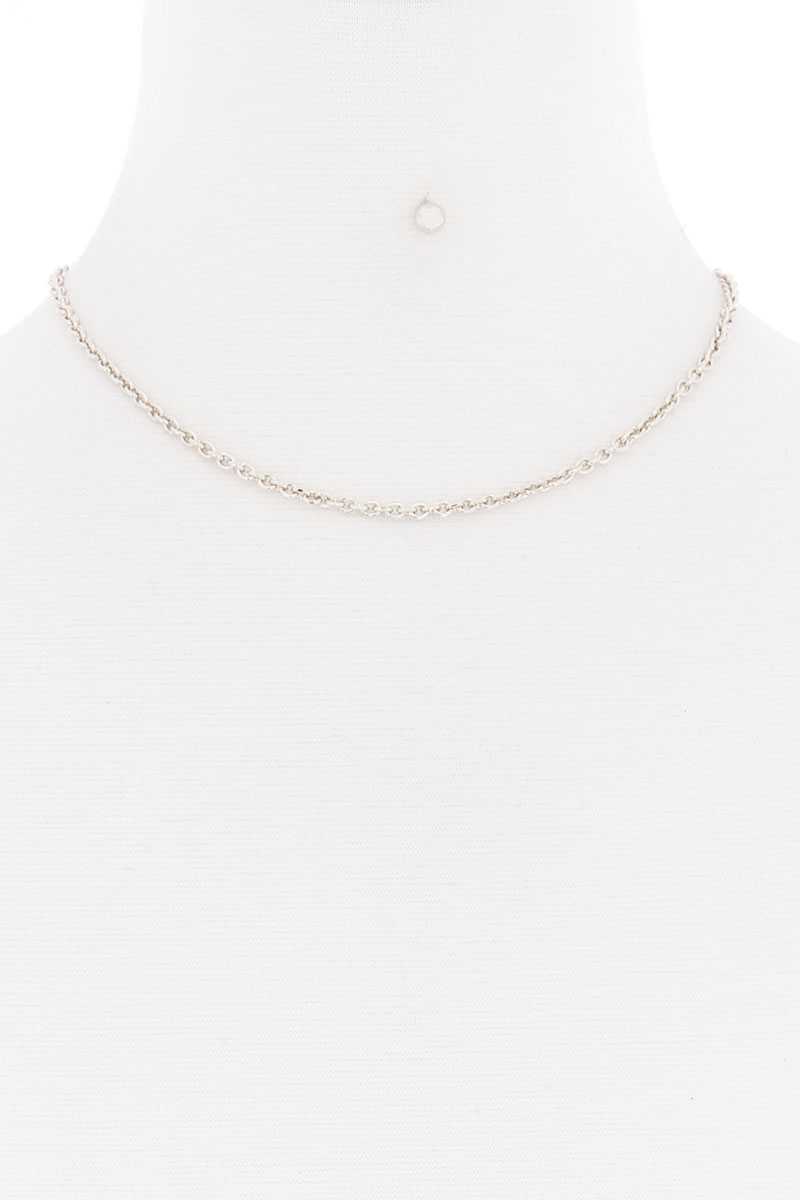 Basic Simple Metal Chain Single Necklace - YuppyCollections