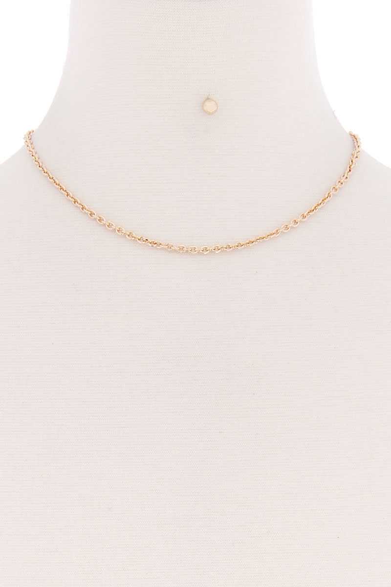 Basic Simple Metal Chain Single Necklace - YuppyCollections