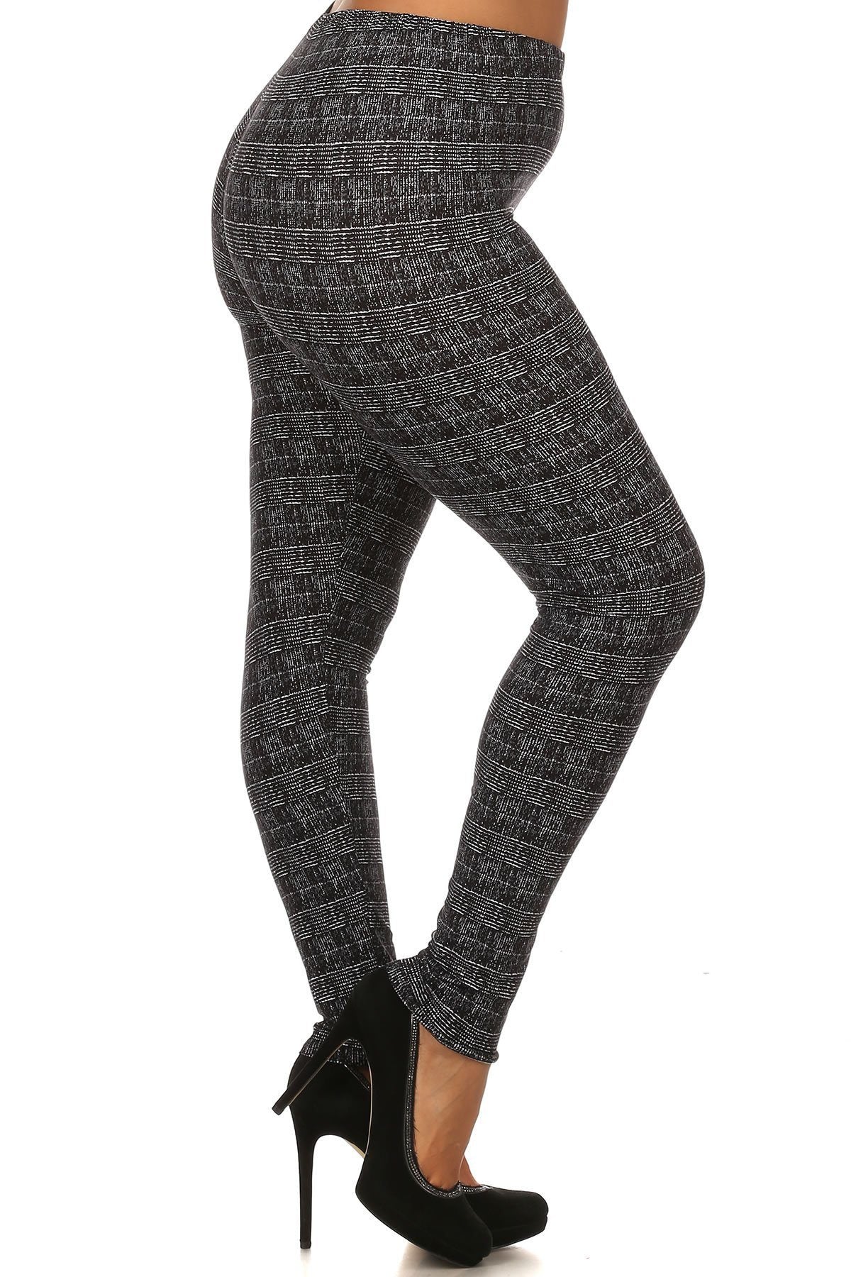 Knit, Pattern Print, Full Length Leggings With Elastic Waist - YuppyCollections