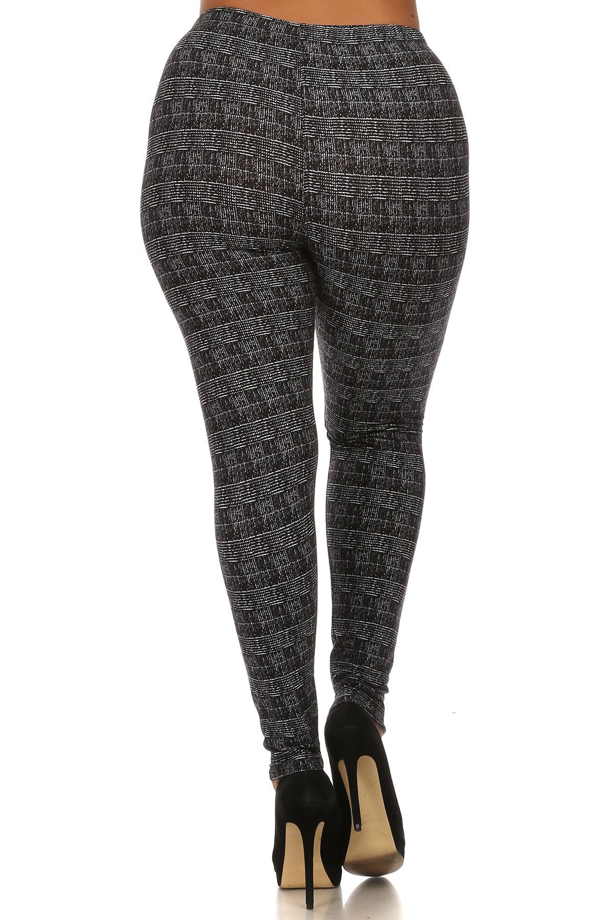 Knit, Pattern Print, Full Length Leggings With Elastic Waist - YuppyCollections