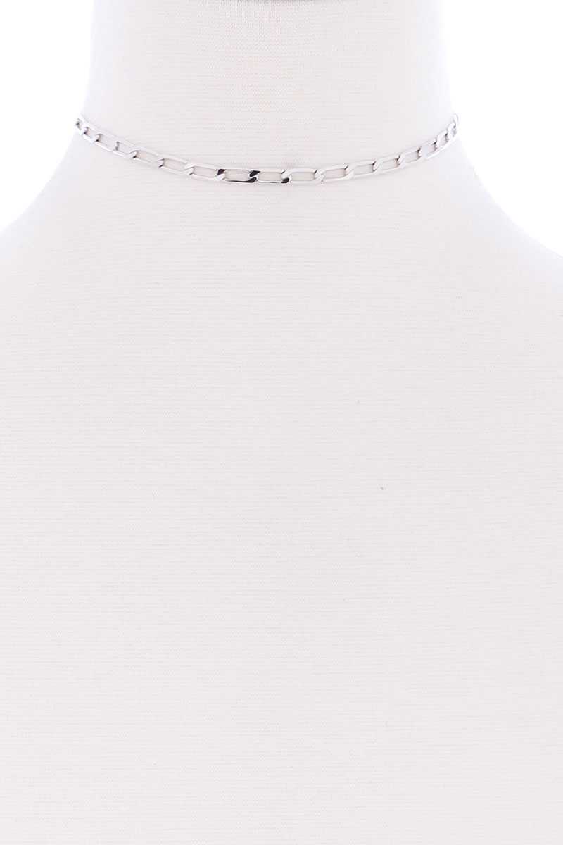 Metal Chain Link Choker Necklace - YuppyCollections