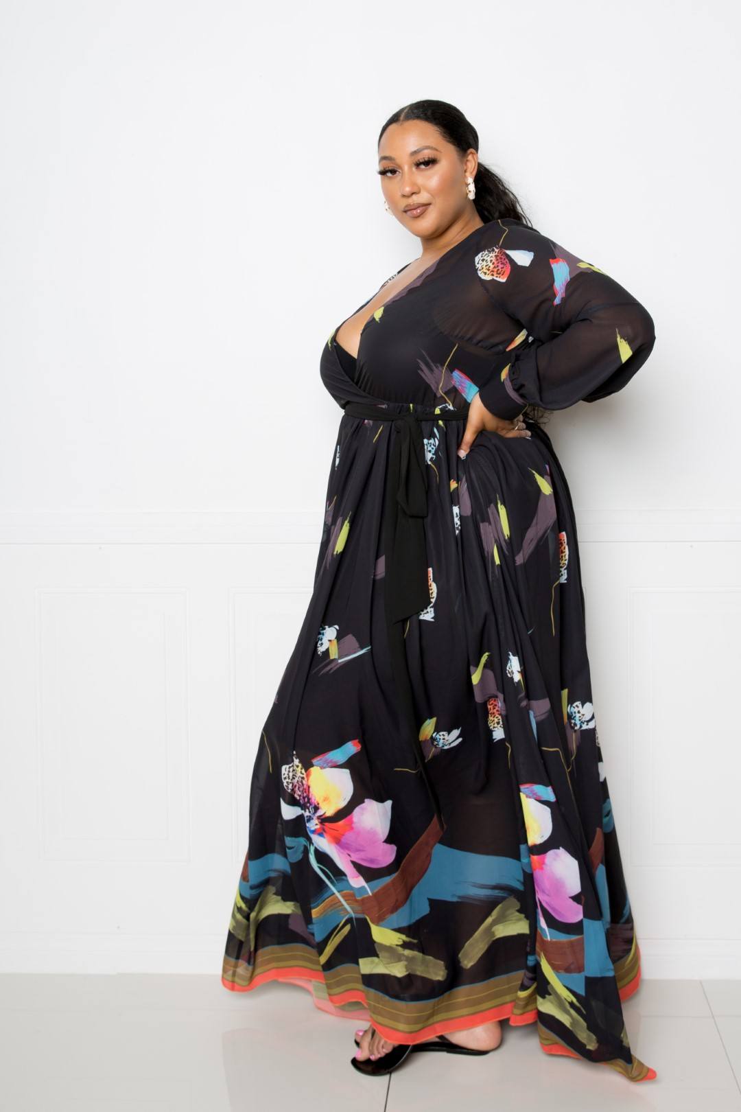 Tropical Print Maxi Dress - YuppyCollections