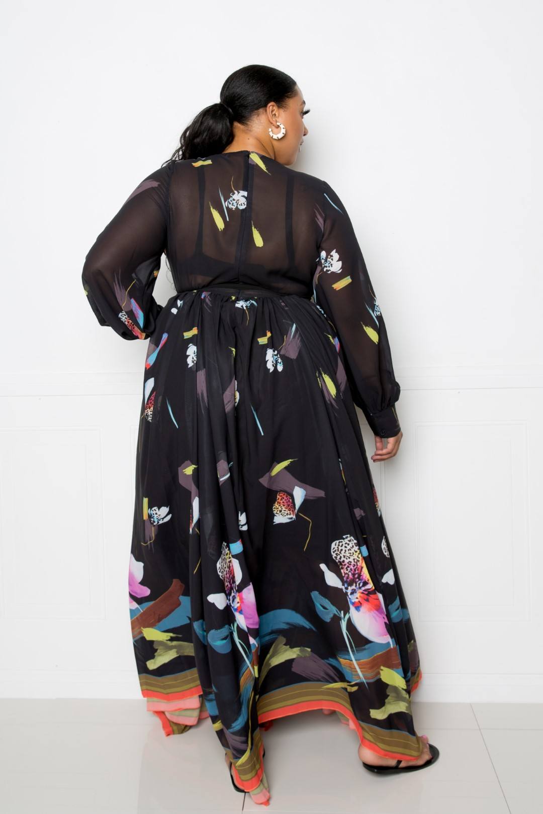 Tropical Print Maxi Dress - YuppyCollections