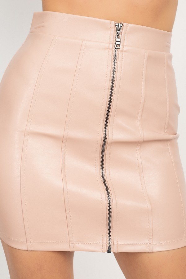 Front Zip Tulip Mini Skirt - YuppyCollections