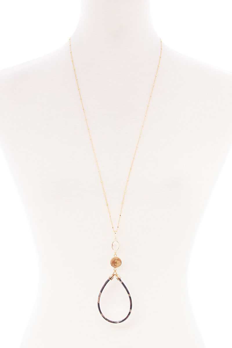 Teardrop Pendant Long Necklace - YuppyCollections