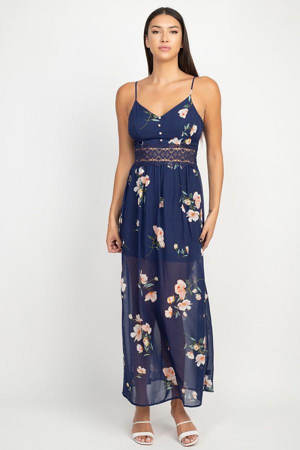 Floral Lace Maxi Dress - YuppyCollections