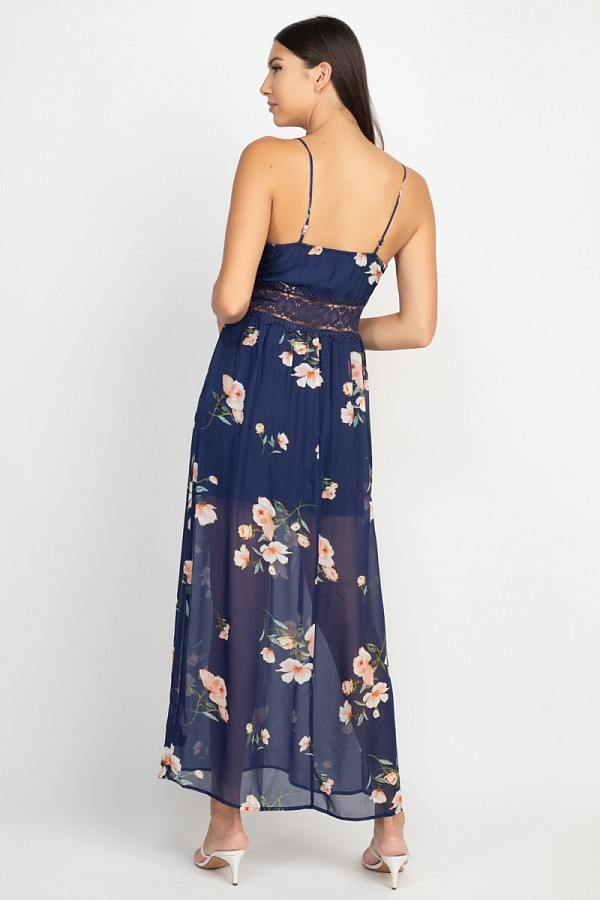 Floral Lace Maxi Dress - YuppyCollections