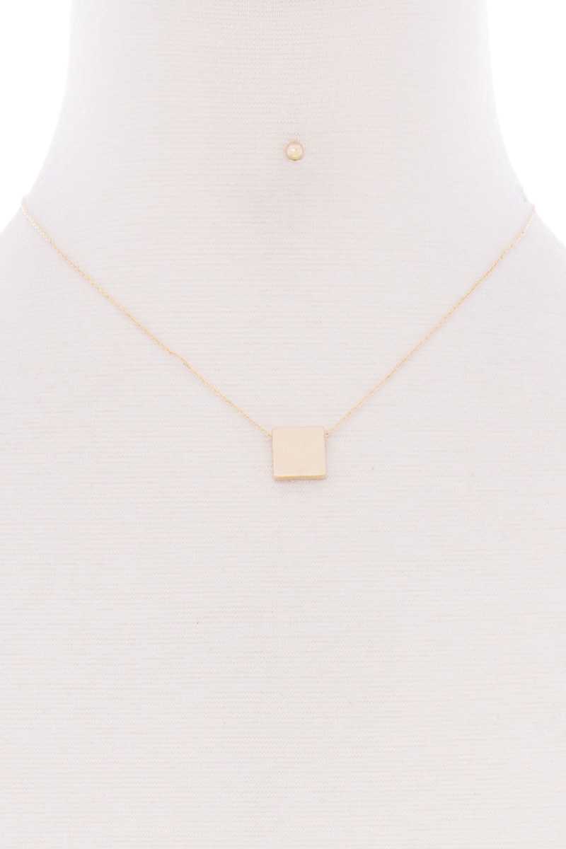 Square Pendant Dainty Necklace - YuppyCollections