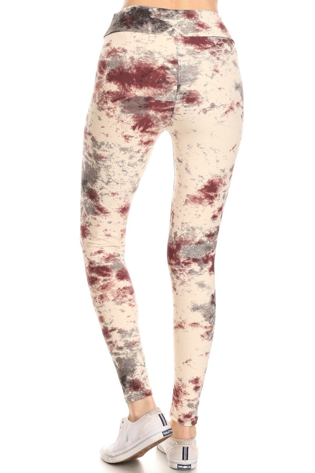 Yoga Style Banded Lined Tie Dye Print, Full Length Leggings In A Slim Fitting - YuppyCollections